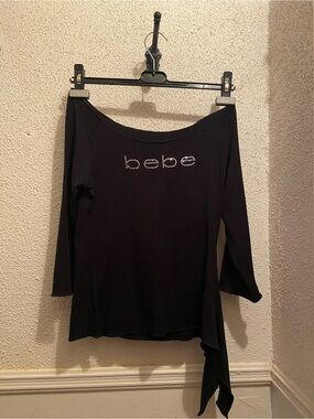 vintage y2k bebe off the shoulder top XS S M